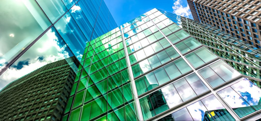 City skyscrapers that need energy management strategies to reduce their energy footprints.